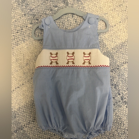 Stitchy fish smocked baseball bubble - Picture 1 of 1